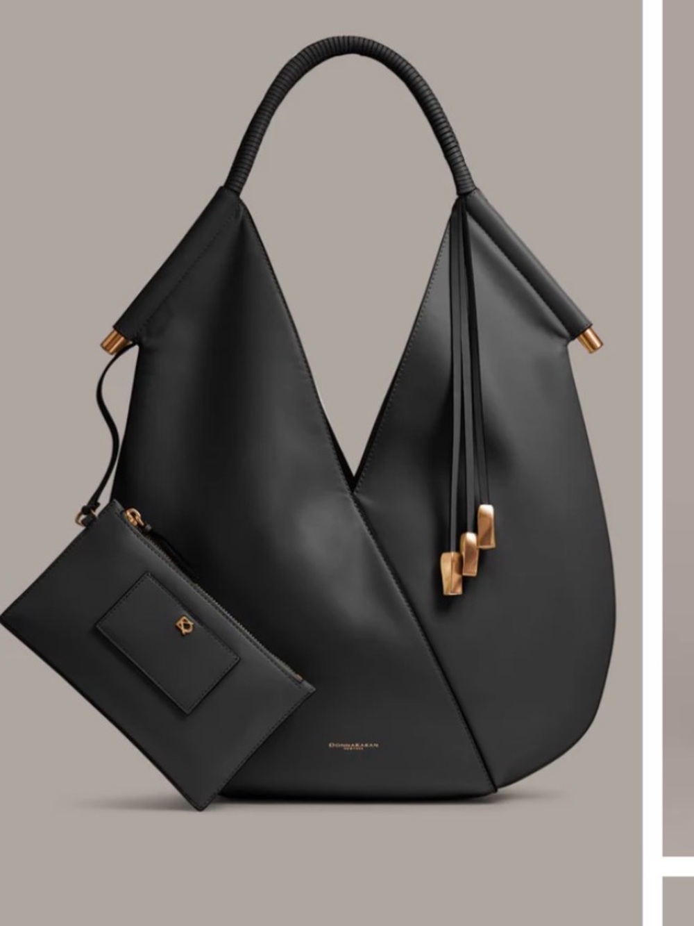 Donna Karan Black Leather Hobo Bag